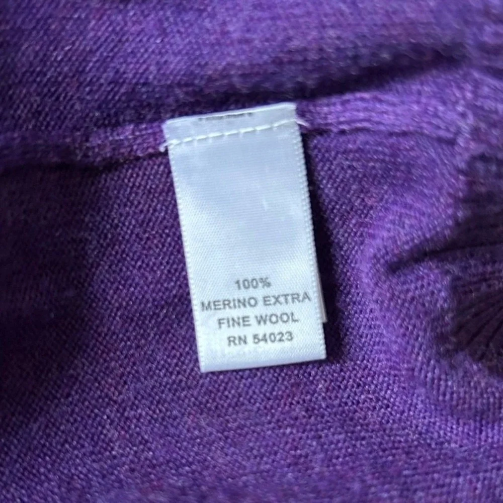 Banana Republic 100% Merino Wool Quarter Zip Sweater Men's Large Purple Pullover